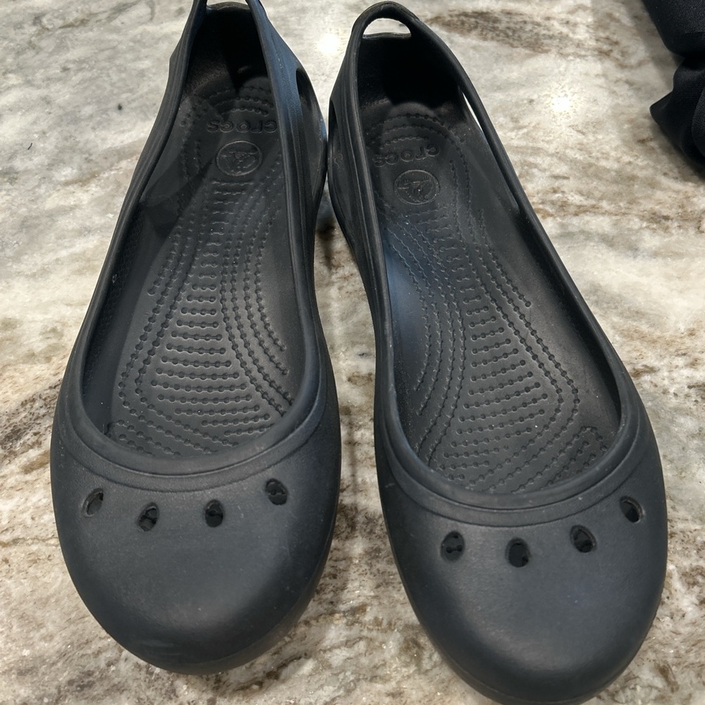CROCS Women's Black Slip-On Ballet Flats